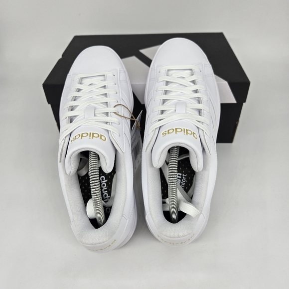 New adidas Grand Court 2.0 Cloud White Gold Metallic Women's Shoes Size 6 - Picture 5 of 8
